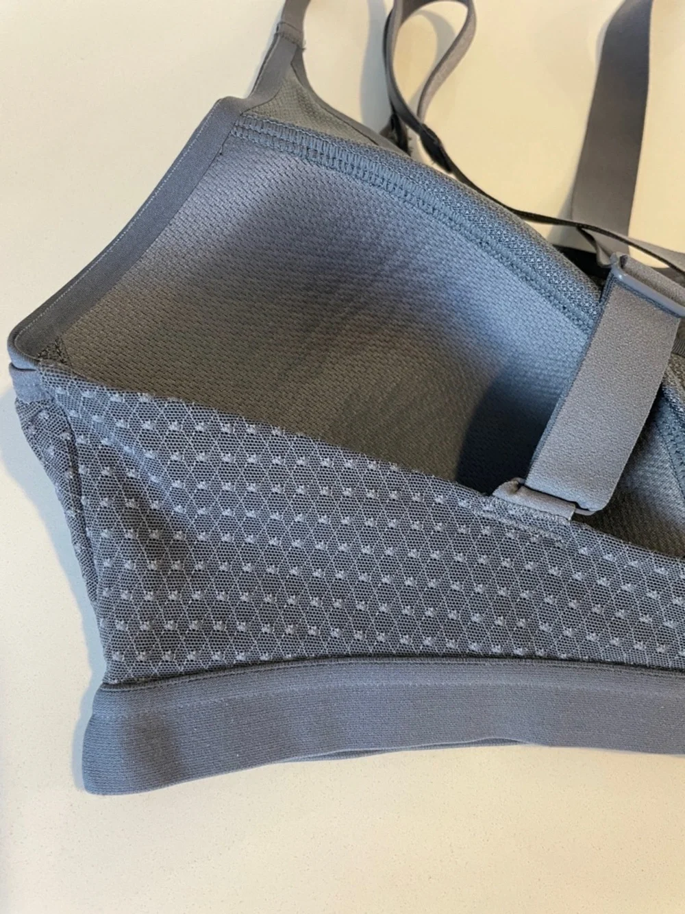 Victoria Sport Gray Strappy Keyhole Performance Sports Bra • 34C - Picture 5 of 7